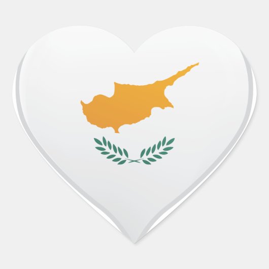 Cyprus liefde vlag trots hart sticker (Voorkant)