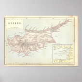  Cyprus Map 1890 Print (Voorkant)