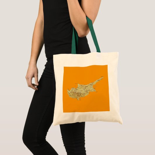 Cyprus Map Bag Tote Bag (Voorkant (product))