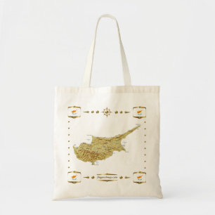 Cyprus Map + Flags Bag Tote Bag