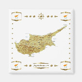 Cyprus Map + Flags Magnet (Voorkant)