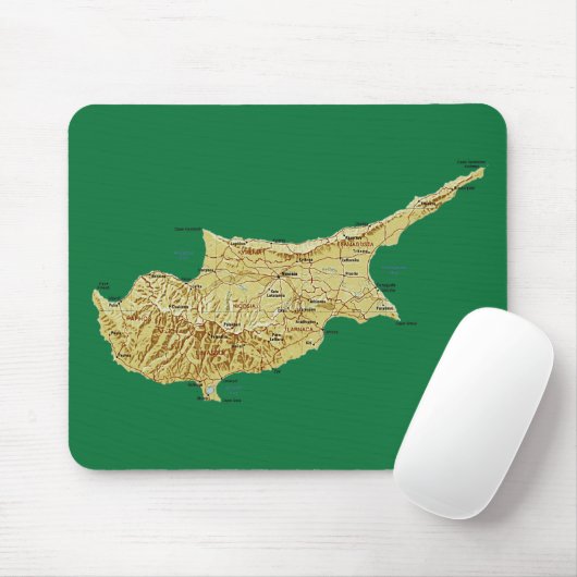 Cyprus Map Mousepad Muismat (Met muis)