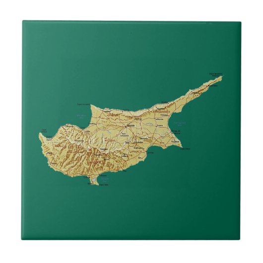 Cyprus Map Tile Tegeltje (Voorkant)