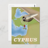 Cyprus map vintage-poster briefkaart (Voorkant / Achterkant)