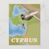 Cyprus map vintage-poster briefkaart (Voorkant)