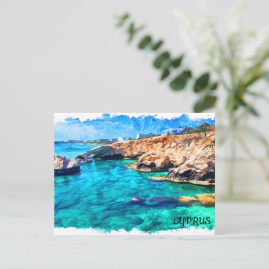 Cyprus Mediterraan Landschap Reizen Briefkaart (Staand voorkant)