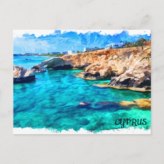 Cyprus Mediterraan Landschap Reizen Briefkaart (Voorkant)