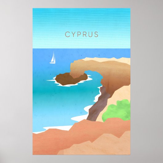 Cyprus Minimale Reisposter Poster (Voorkant)