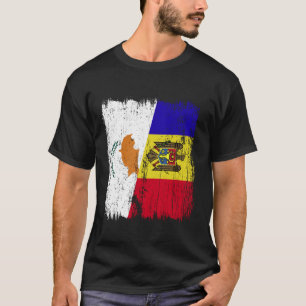 Cyprus Moldavië Halve Vlag Cypriotische Moldavisch T-shirt