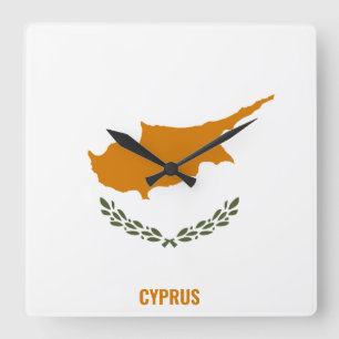 Cyprus National Flag Patriotic Vierkante Klok