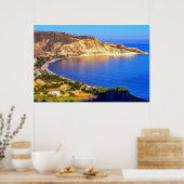 Cyprus Pissouri Bay Panoramisch Uitzicht Fotografi Poster (Keuken)