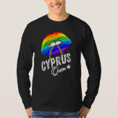 Cyprus Queen Lgbetq Gay Pride Flag Lips Rainbow Ma T-shirt (Voorkant)