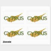 Cyprus Rechthoekige Sticker (Vel)