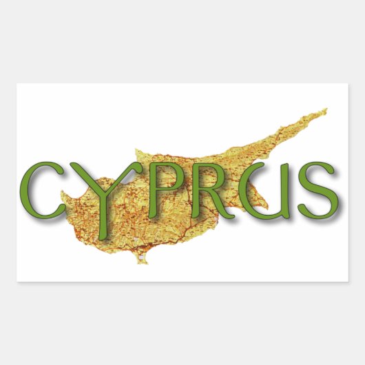 Cyprus Rechthoekige Sticker (Voorkant)