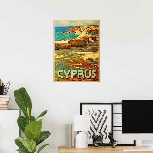 Cyprus Rocky Shore Poster (Thuiskantoor)