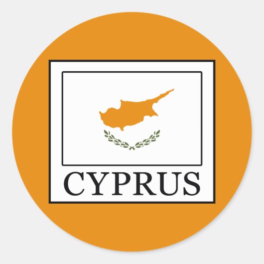 Cyprus Ronde Sticker (Voorkant)