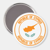 Cyprus Round Emblem Magneet (Voorkant / Achterkant)