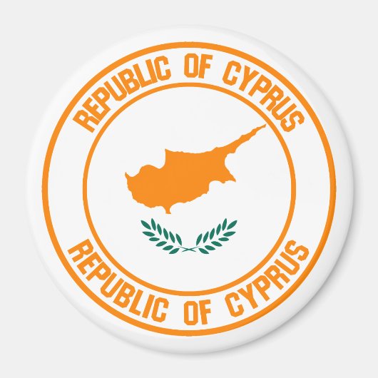 Cyprus Round Emblem Magneet (Voorkant)