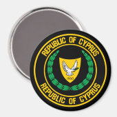 Cyprus Round Emblem Magneet (Voorkant / Achterkant)