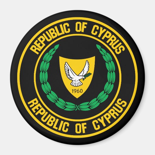 Cyprus Round Emblem Magneet (Voorkant)