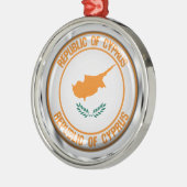Cyprus Round Emblem Metalen Ornament (Links)