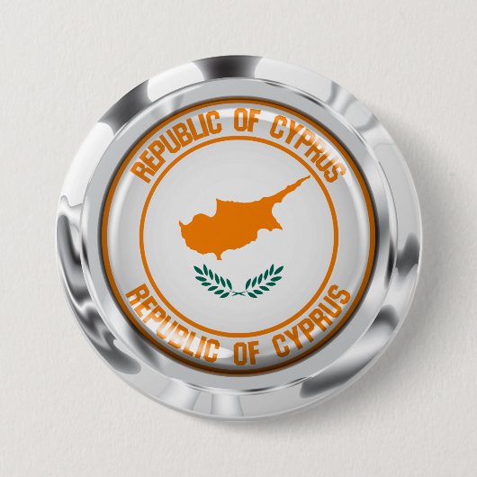 Cyprus Round Emblem Ronde Button 7,6 Cm (Voorkant)
