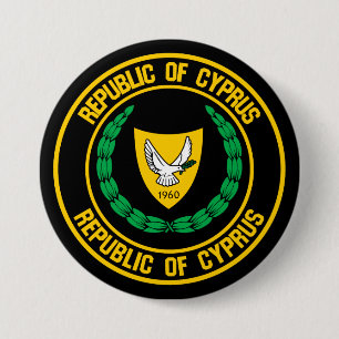 Cyprus Round Emblem Ronde Button 7,6 Cm
