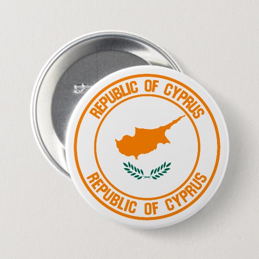 Cyprus Round Emblem Ronde Button 7,6 Cm (Voorkant /achterkant)