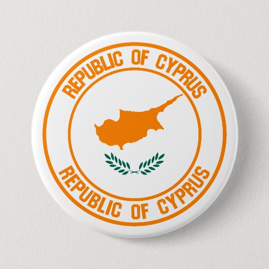 Cyprus Round Emblem Ronde Button 7,6 Cm (Voorkant)
