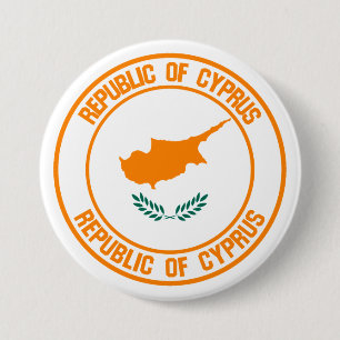 Cyprus Round Emblem Ronde Button 7,6 Cm