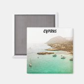 Cyprus Scenery Travel Illustratie Magneet (Voorkant / Achterkant)