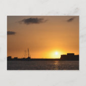 Cyprus Sunset Paphos Castle Briefkaart (Voorkant)