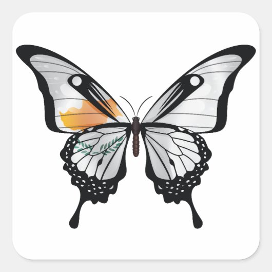 Cyprus Swallowtail Vlinder Vlag Sticker (Voorkant)