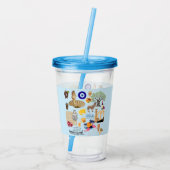 Cyprus Symbolen voor reisliefhebbers Acryl Drinkbeker (Achterkant)