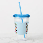 Cyprus Symbolen voor reisliefhebbers Acryl Drinkbeker (Links)