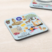 Cyprus Symbolen voor reisliefhebbers Bier Onderzetter (Linkerzijde)