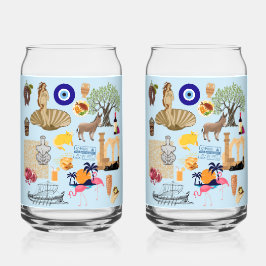 Cyprus Symbolen voor reisliefhebbers Blikvorm Glas