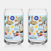 Cyprus Symbolen voor reisliefhebbers Blikvorm Glas (Achterkant)