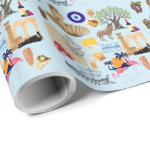 Cyprus Symbolen voor reisliefhebbers Cadeaupapier (Rol Hoek)