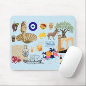 Cyprus Symbolen voor reisliefhebbers Muismat (Met muis)