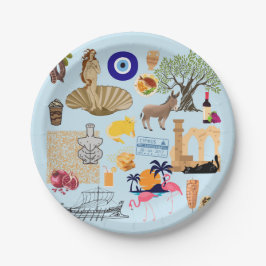 Cyprus Symbolen voor reisliefhebbers Papieren Bordje