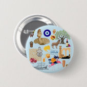 Cyprus Symbolen voor reisliefhebbers Ronde Button 5,7 Cm (Voorkant /achterkant)