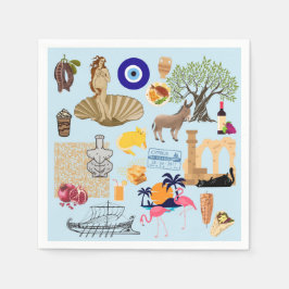 Cyprus Symbolen voor reisliefhebbers Servet