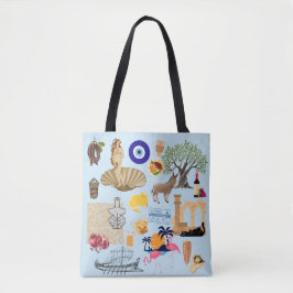 Cyprus Symbolen voor reisliefhebbers Tote Bag