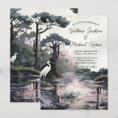 Cyprus Tree Crane Bayou Bruiloft Kaart (Voorkant / Achterkant)
