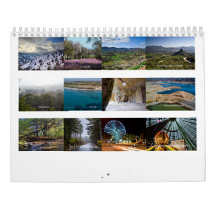 Cyprus Tweepagina's MediumCalendar, Wit Kalender
