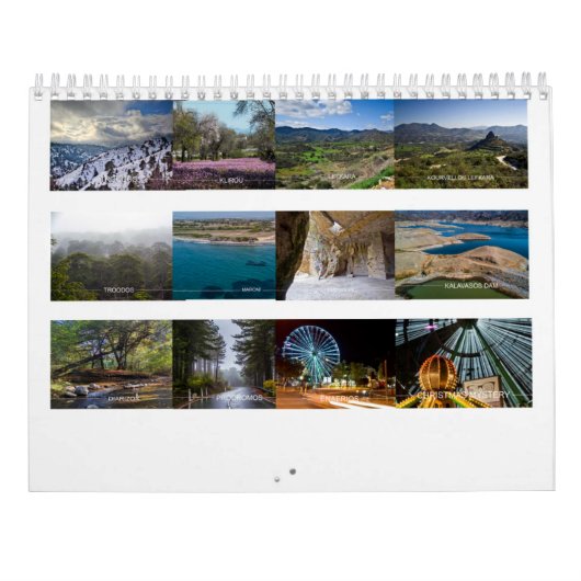 Cyprus Tweepagina's MediumCalendar, Wit Kalender (Achterkant)
