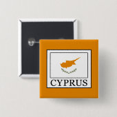 Cyprus Vierkante Button 5,1 Cm (Voorkant /achterkant)