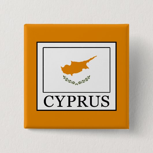 Cyprus Vierkante Button 5,1 Cm (Voorkant)