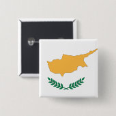 Cyprus Vierkante Button 5,1 Cm (Voorkant /achterkant)